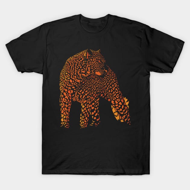 Orange Cheetah, fastest animal in this world T-Shirt by tepy 